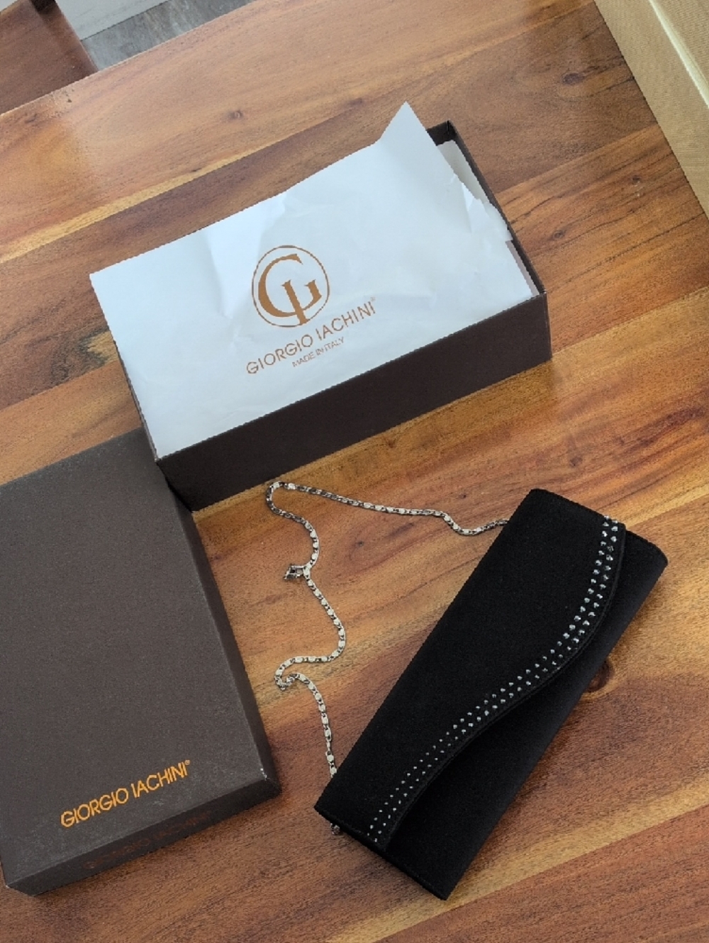 🆕 Swarowski Crystal Black Chain-Shoulder Evening Clutch - Picture 2 of 13